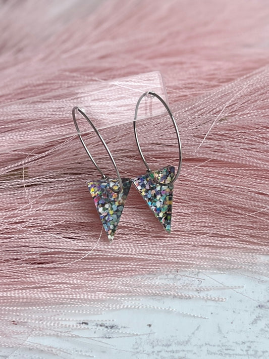 Glitter Geo Hoops