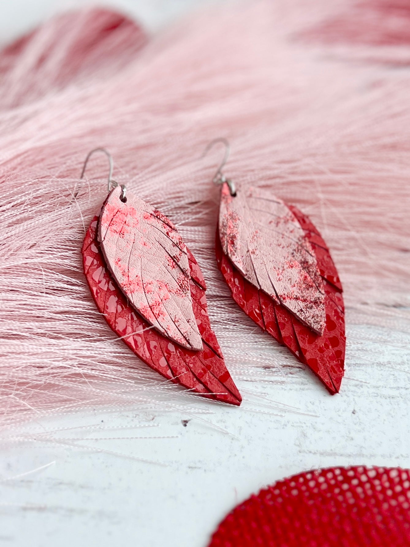 Red and Pink Mini Lady May Feathers