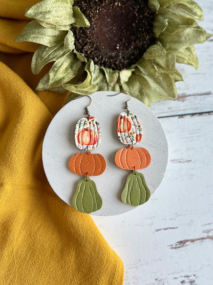 Country Floral Embossed Pumpkin Squash Stackers