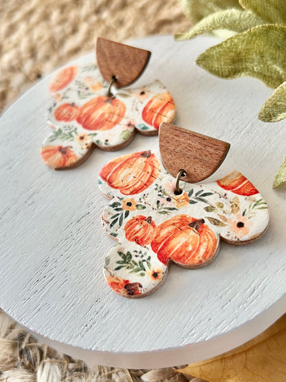 Country Floral Pumpkin Petticoat Scallops