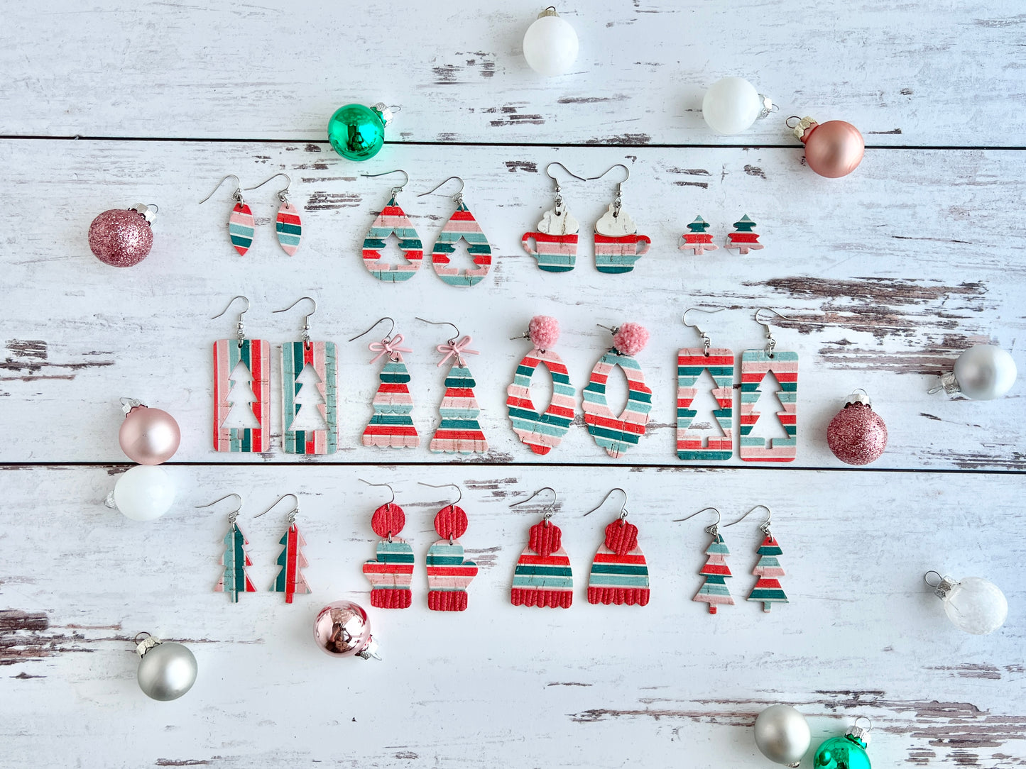 CandyCore Boho Christmas Stripe Earrings