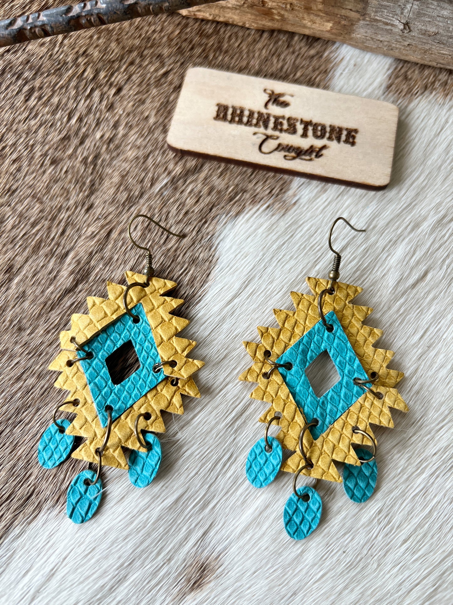 Yellow and Turquoise Mescalero Chandeliers