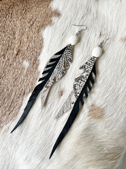 Neutral Snakeskin Wanderlust Feathers