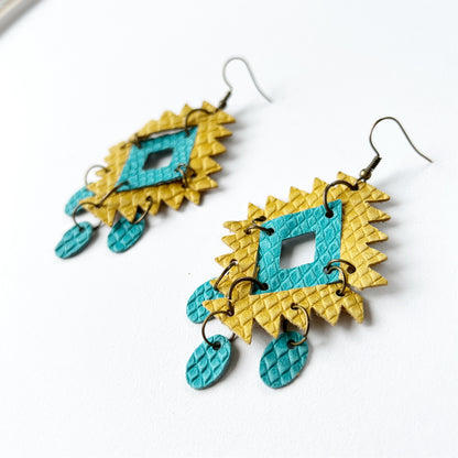 Yellow and Turquoise Mescalero Chandeliers