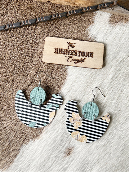 Yellow Floral Stripe/Seafoam Mother Clucker