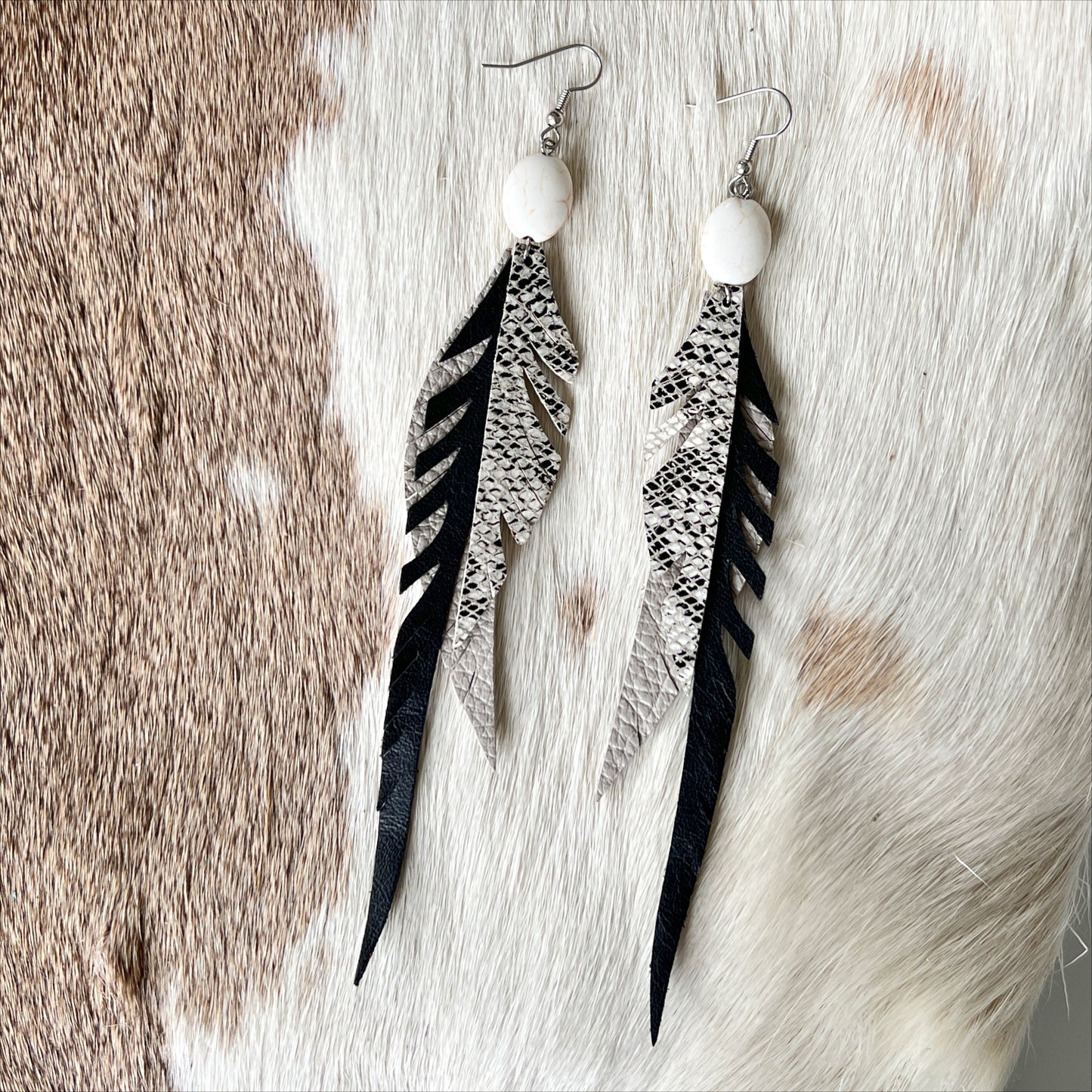 Neutral Snakeskin Wanderlust Feathers