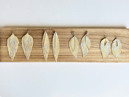 Pale Yellow with holographic splash Arabella Feathers