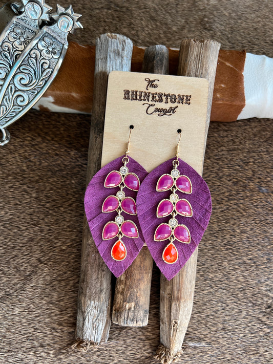 Purple Suede Cimarron Feathers