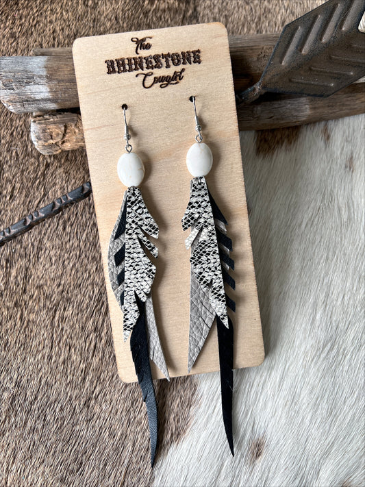 Neutral Snakeskin Wanderlust Feathers