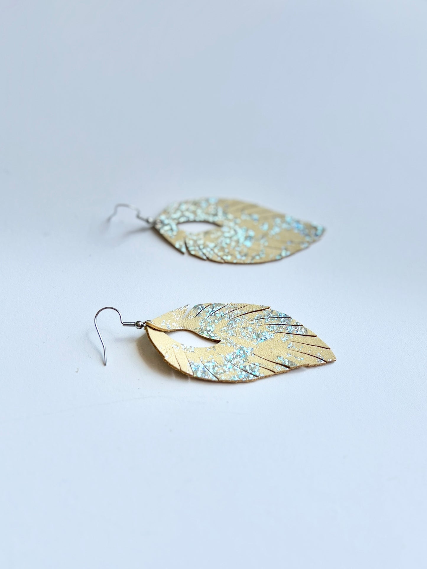 Pale Yellow with holographic splash Arabella Feathers