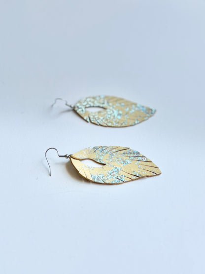 Pale Yellow with holographic splash Arabella Feathers