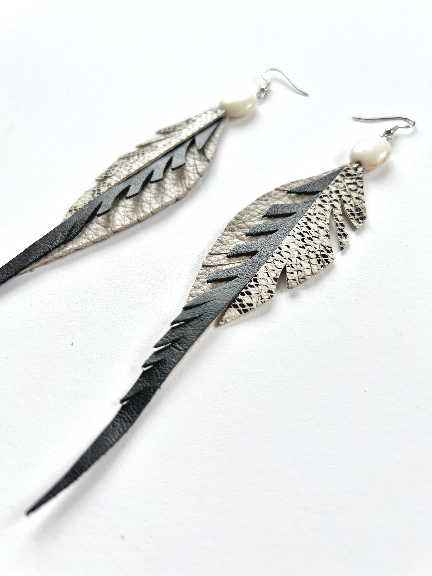 Neutral Snakeskin Wanderlust Feathers