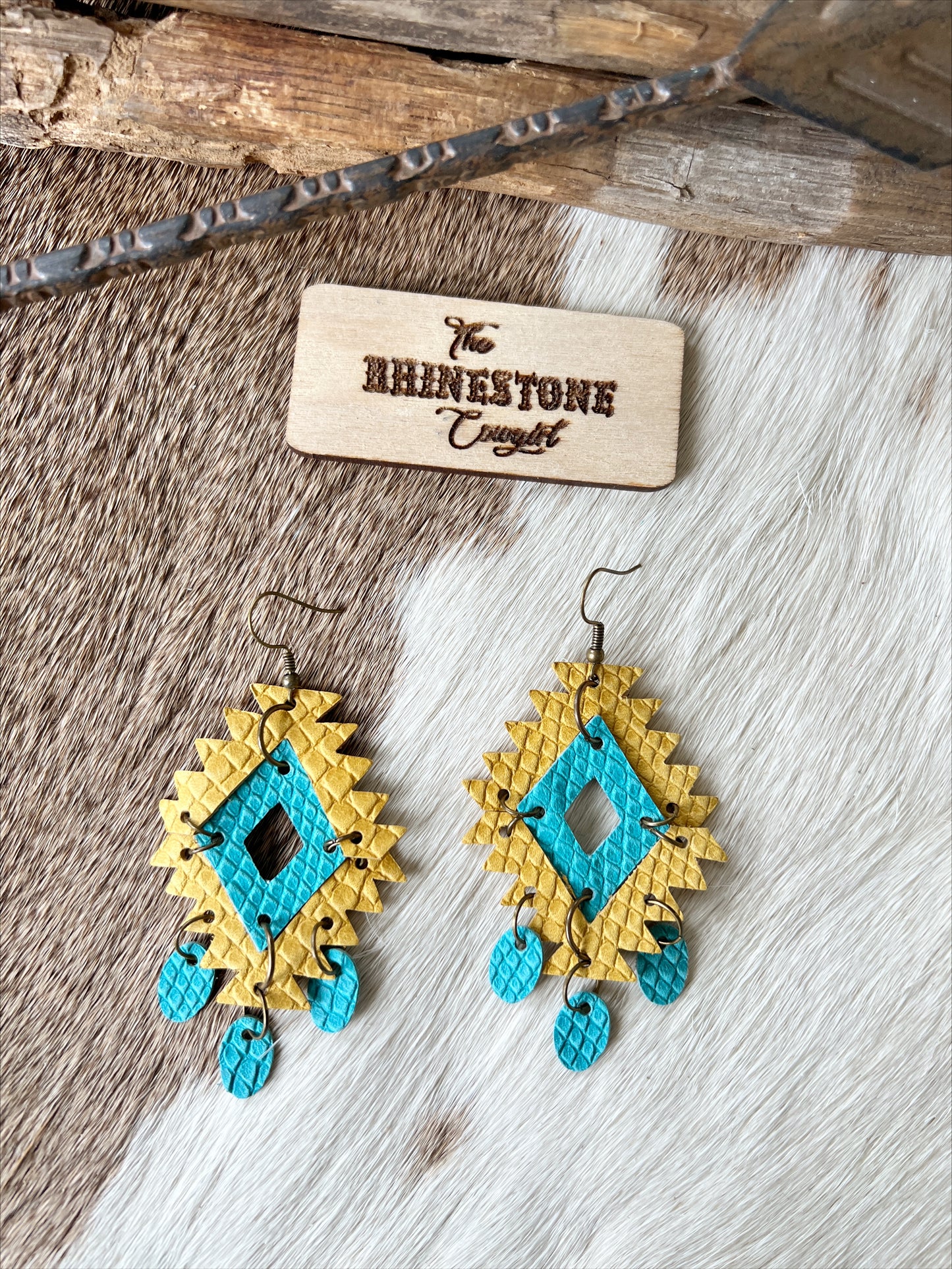 Yellow and Turquoise Mescalero Chandeliers