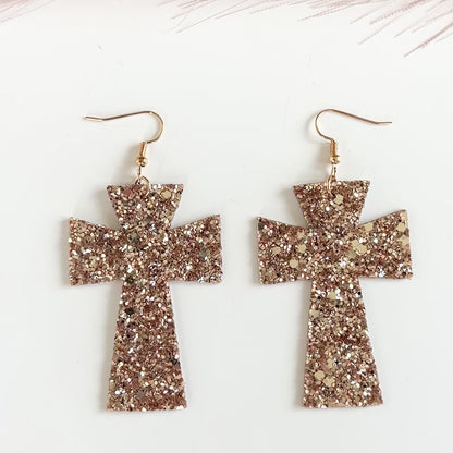Gold Chunky Glitter Baptista Cross