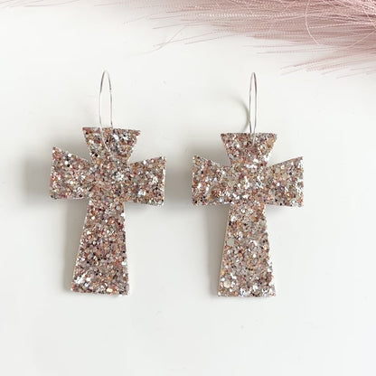 Silver/Gold Chunky Glitter Reversible Baptista Cross