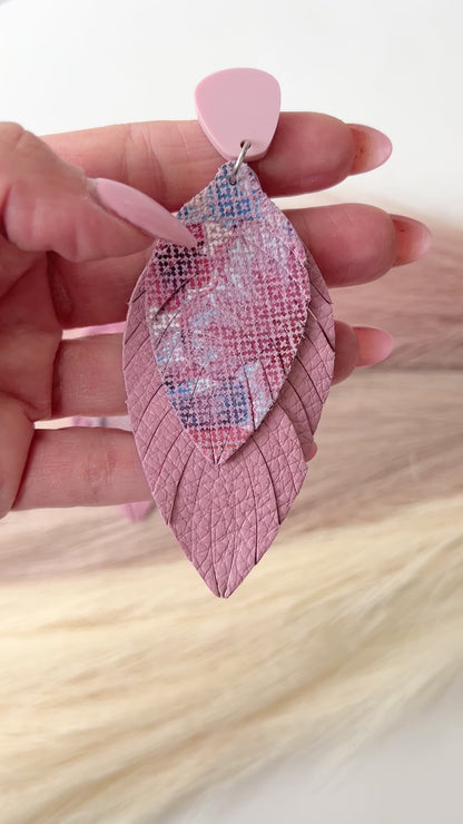 French Mauve Floral Shyanne Feathers