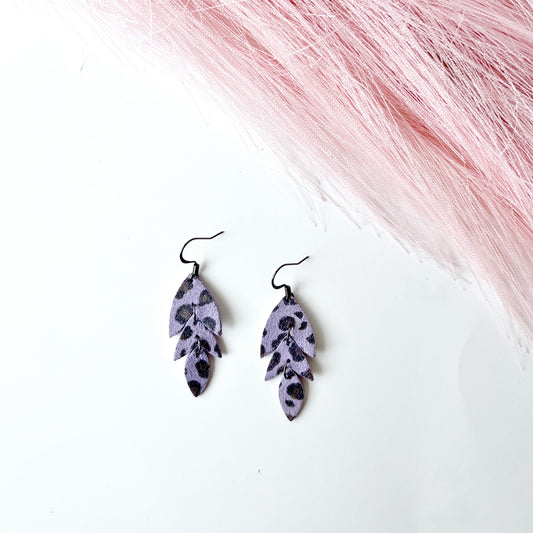 Dusty Violet Leopard Falling Leaves