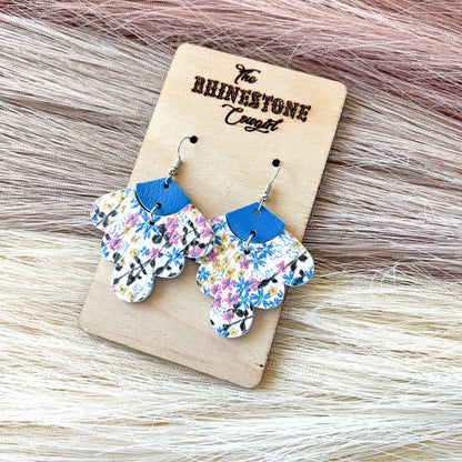 Cornflower Blue Floral Petticoat Ruffles