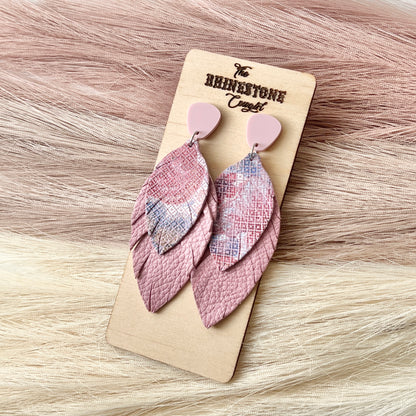 French Mauve Floral Shyanne Feathers